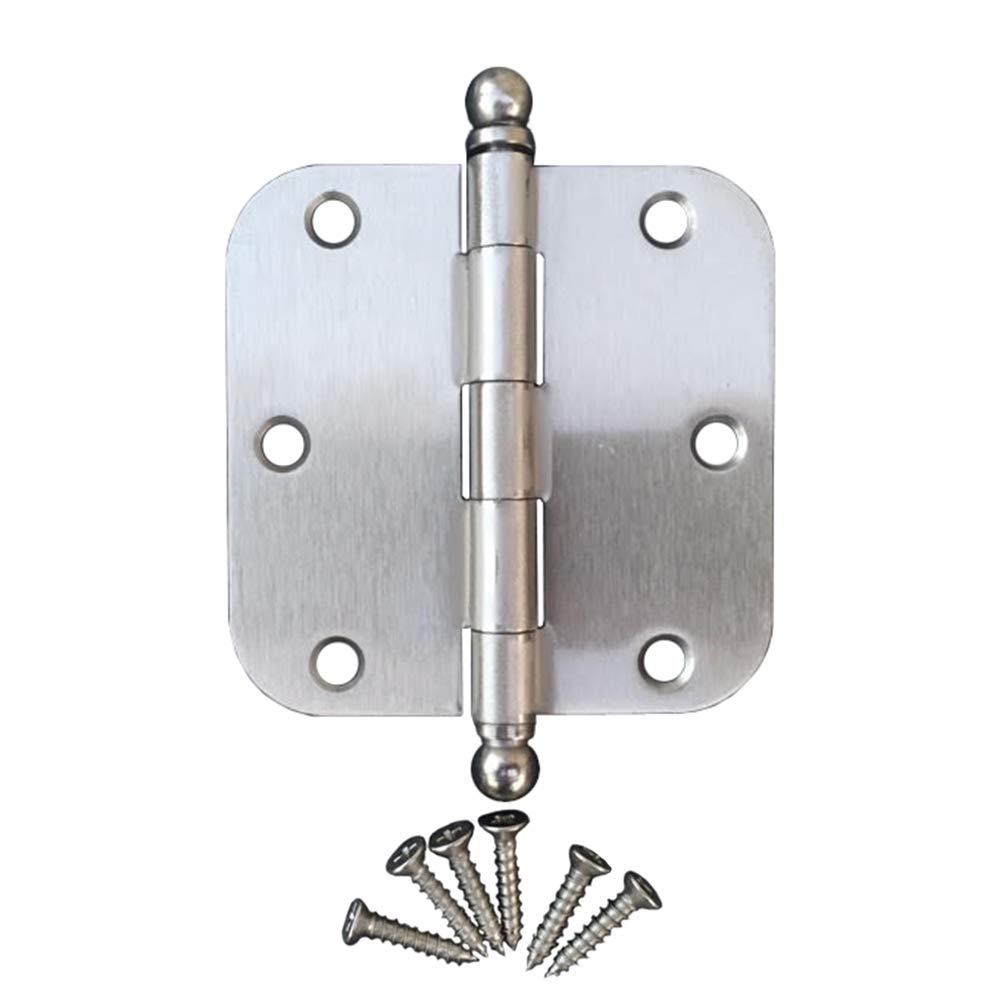 Satin Nickel Interior Door Hinge 3.5" x 3.5" with 5/8" corner radius 3