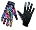 QEPAE Breathable Cycling Gloves Anti-Slip Full Finger Gel Gloves for Bicycle Riding Skiing, Gorgeous Color, Medium
