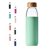 veegoal Glass Water Bottles 18 Oz Borosilicate with