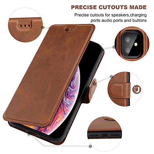 iPhone 11 Slim Flip Wallet Case with Card Holder,OT PU Leather