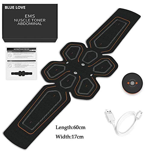 BLUE LOVE ABS Stimulator Muscle Toner Abdominal Toning Belt Workouts Portable EMS Training Home Office Fitness Equipment for Abdomen/Arm/Leg Training(USB Charging) - Thumbnail 6