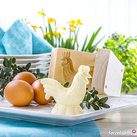 Tradicional de madera gallo mantequilla molde: Amazon.es: Hogar