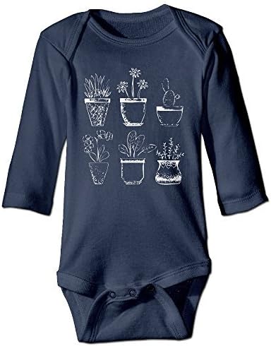 Different Types Flowerpots Cactus Boys Girls Long Sleeve Baby Onesie Bodysuits