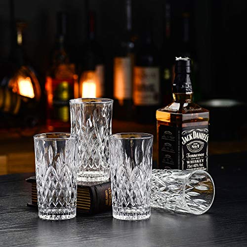 Amisglass Whisky Gläser 4er Set, Bleifrei Kristallgläser als Wassergläser & Longdrinkgläser, Gin Gläser Set 350ml… – Bild 4