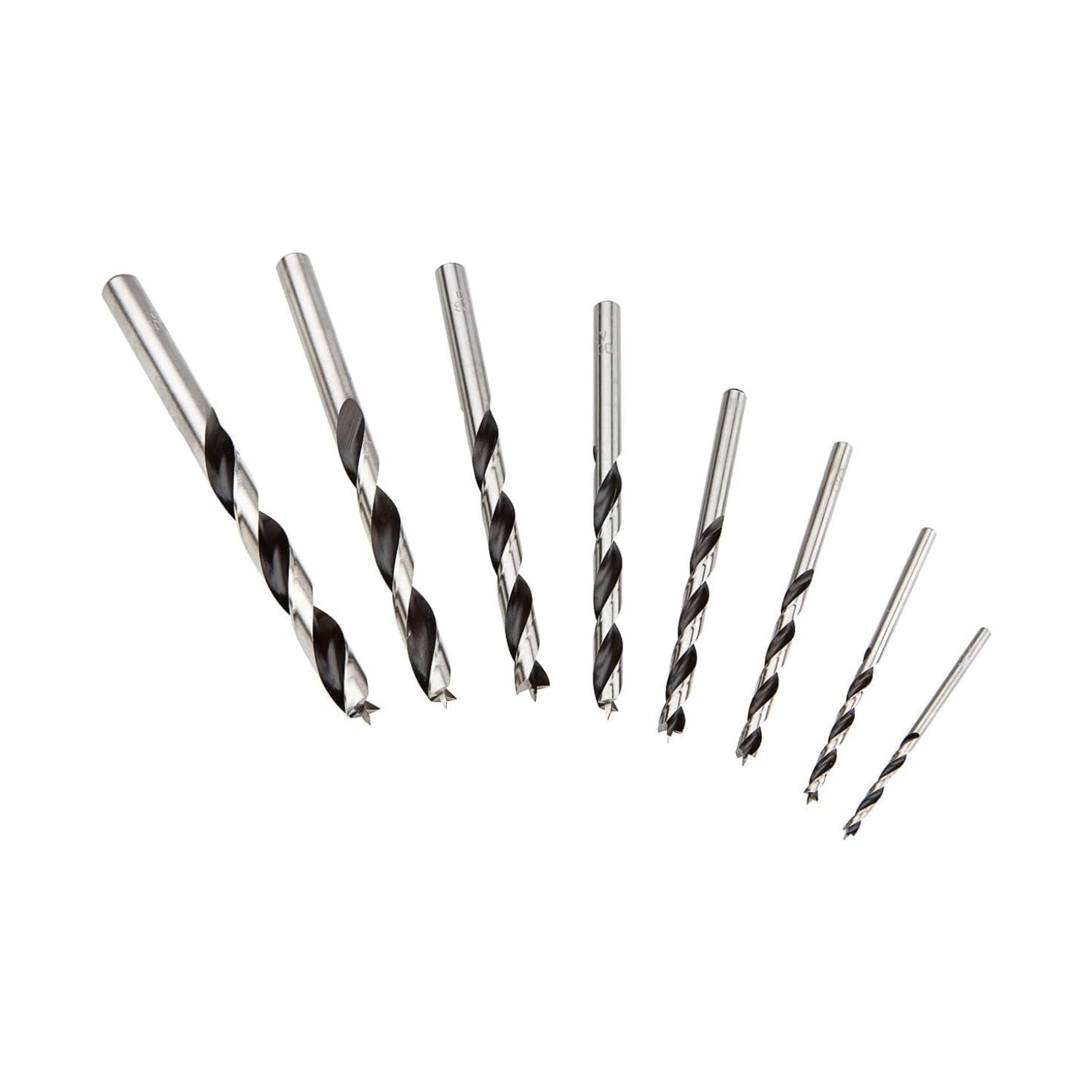 FISCH Brad Point Drill Bit Set – 8-Piece Chrome Vanadium Woodworking Drill Bits, Sizes 3mm to 10mm, Precision Holes in Hardwood, Softwood, MDF & Laminated Materials, FSF-134893