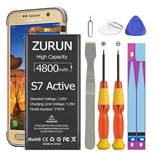 Galaxy S7 Active Battery Upgraded ZURUN 4300mAh Li-Polymer EB