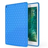 MoKo Fit 2018/2017 iPad 9.7 6th/5th Generation - [Honey Comb Series] Light Weight Shock Proof Soft Silicone Back Cover [Kids Friendly] Fit Apple iPad 9.7 Inch 2018/2017, Blue