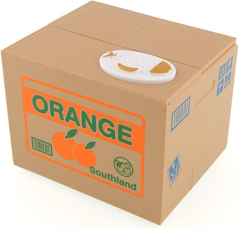 UNTIL YOUCute Stealing Coins Cents Penny Cat Money Box Saving Money Collecting Money Piggy Bank for Kids Kids (Cute Orange Cat) - Image 4