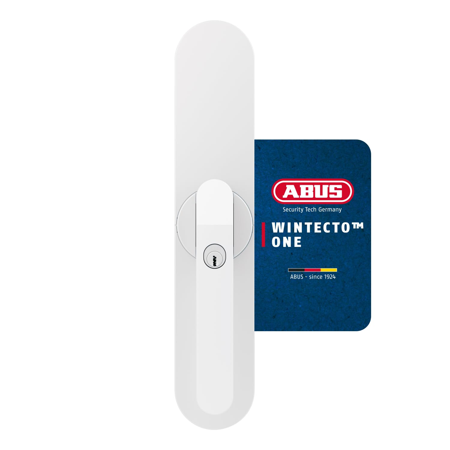 ABUS Fensterantrieb WINTECTO One – smarter Fenstergriff für Fenster, Balkon- und Terrassentür – mit Alarmfunktion – einfache Montage ohne Bohren – Weiß, gleichschließend (AL0145)