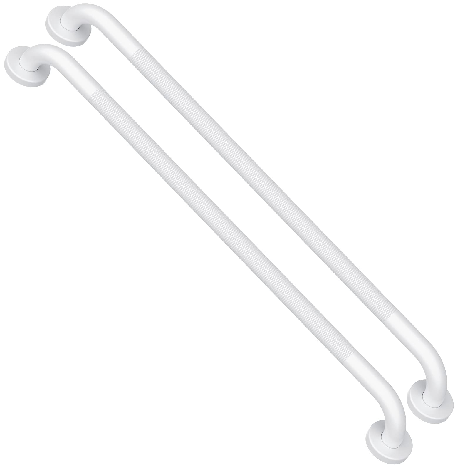 Photo 1 of 2 Pack White Grab Bars 32 Inch, 1.25" Diameter Anti Slip Bathroom Grab Bar w/Knurled Grip, Handicap Grab Bar for Wall, Shower Handle Safety Handrail for Senior
