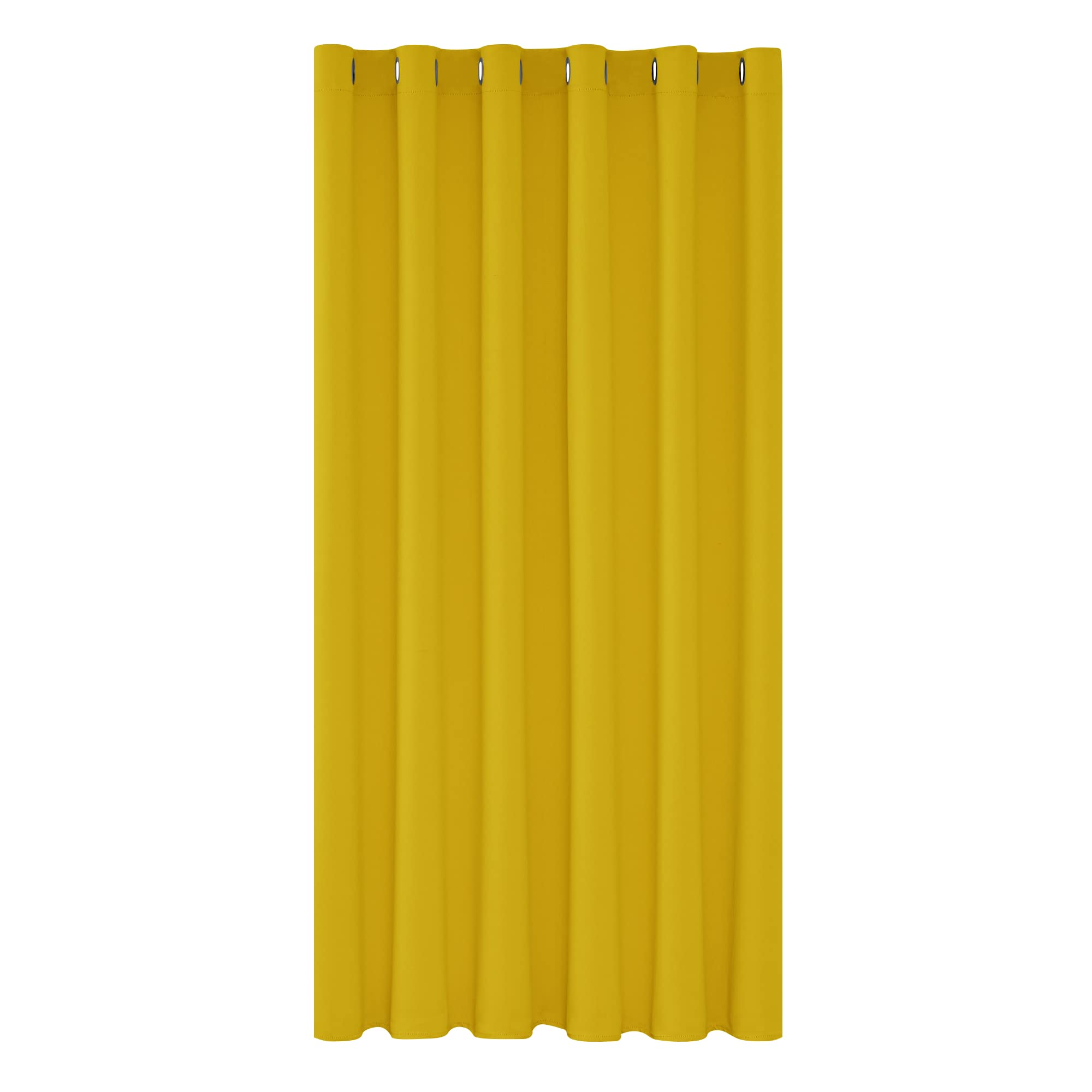 Deconovo Soild Noise Reduction Eyelet Door Curtain Thermal Curtain Wide Width Blackout Curtain Panel for Door 80 x 84 Inch Mellow Yellow 1 Panel