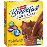 Carnation Breakfast Essentials Powder Drink Mix, Rich Milk Chocolate, 10 Count Box of 1.26 oz Packets, 6 Pack