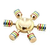 Tenergy Heavy Duty Brass Premium Fidget Spinner, Stainless Steel Bearing, 3+ Minutes Spinning, Rainbow Color Design