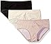 Warner's Women's Blissful Benefits No Muffin Top 3 Pack Hipster Panties, Black/Pearled Ivory/Body Tone lace Print, M