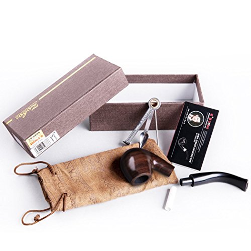 lifevv Red Ebony Wooden Tobacco Smoking Pipe with Accessories and Gift Package