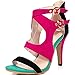 AIWEIYi Womens Patch Color Cutouts High Heel Dress Sandals