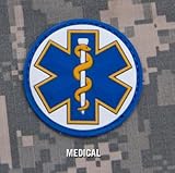 Full Color Tactical Mil-spec Monkey MSM Medic EMT Star Caduceus PVC Velcro Patch