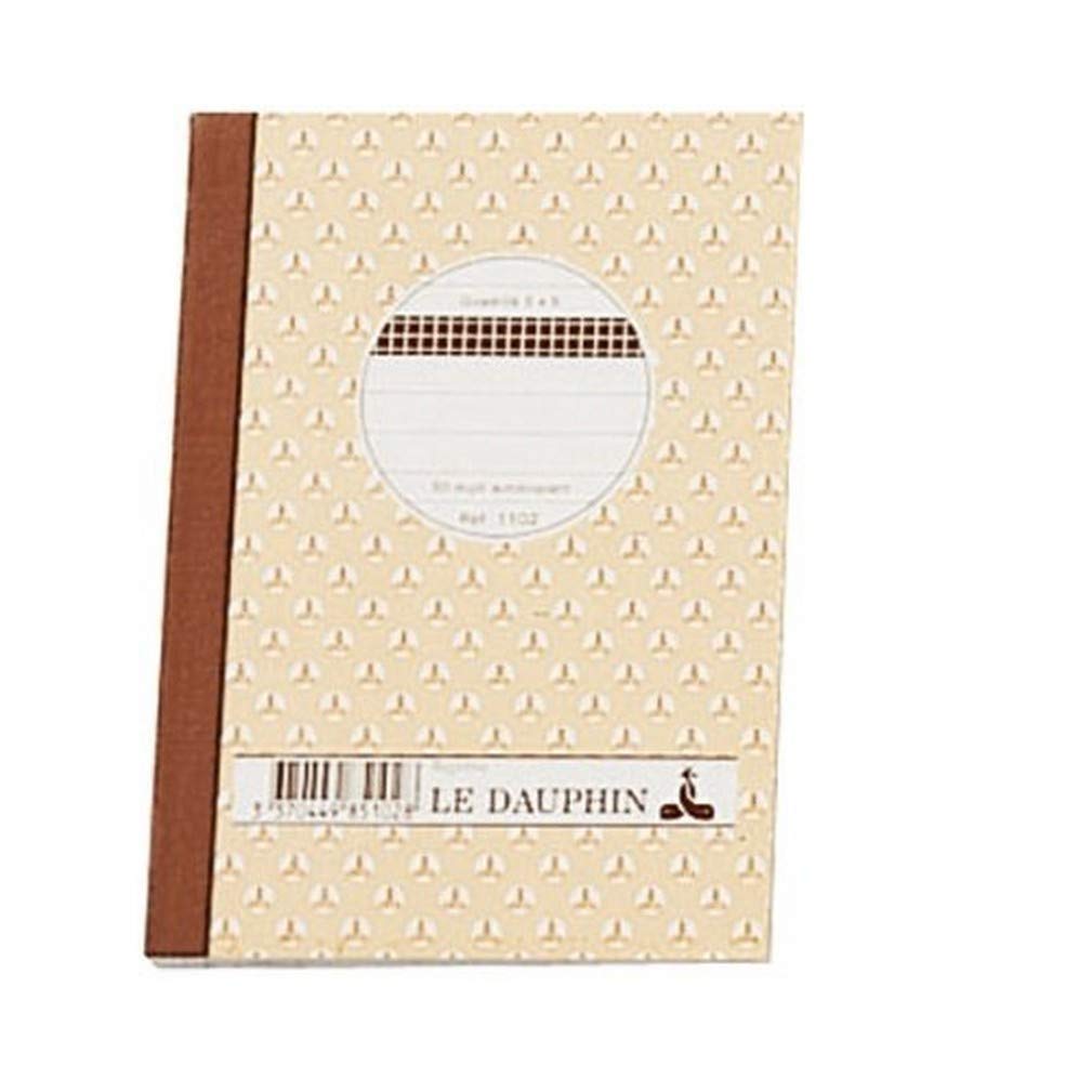 le dauphin - Ref. 1112D - Lot of 5 manifolds - carbonless paper - 5x5 grid - small squares - duplicate - 50 sheets - format 21 x 14.8 cm - varnished cover