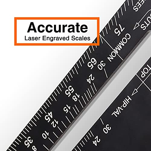 7-Inch Aluminum Rafter Square With Pencil - Carpenter's Tool For Woodworking, Measuring Angles, And Marking