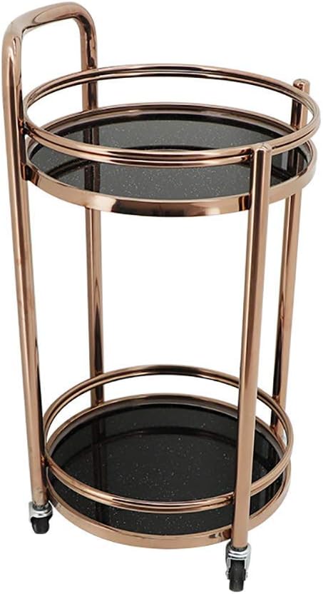 KELITINAus Mobile 2/3 Layer Stainless Steel Round Service Desk Trolley/Beverage/Wine Rack/Banquet/Tea/Snack/Dining Cart,a,a