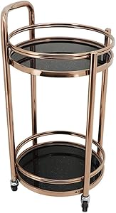 KELITINAus Mobile 2/3 Layer Stainless Steel Round Service Desk Trolley/Beverage/Wine Rack/Banquet/Tea/Snack/Dining Cart,a,a