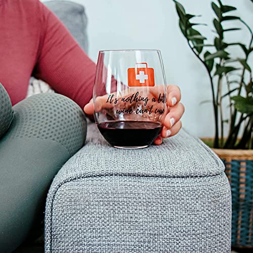 Nurse Wine Glass, Cute Wine Glasses, Funny Wine Glasses for Women or Men, Fun Stemless Wine Glass, Unique Wine Glasses, Cute Drinking Glasses, Best Friends Wine Glass with Sayings, Wine Gift