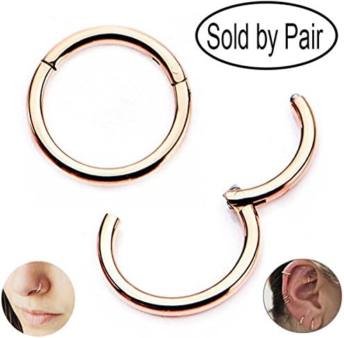 1Pair Hinged Clicker Segment Septum Lip Nose Hoop Rings Helix Daith Cartilage Tragus Body Piercing Jewelry MONASOC