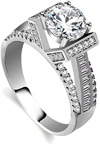 XYR 925 Sterling Silver Engagement Rings Cubic Zircon Wedding Anniversary Rings (6)