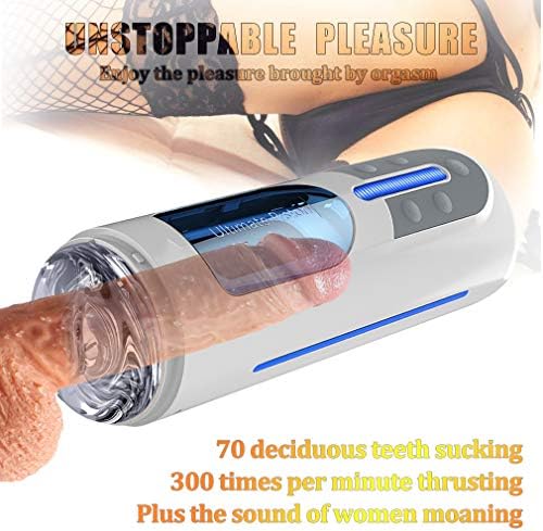 Male Aír-cräft Cup Strong Handsfree Sucker Automatic Sucking Piston Telescopic Rotation Intelligent Voice Induction Relaxation Device for Couple Mens T-Shirt