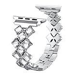 Secbolt Jewelry Bands for Apple Watch 38mm 42mm Bling Stainless Steel Replacement for Apple Watch Nike+, Series 3, Series 2, Series 1, Edition, 4 Colors Available