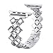 Secbolt Jewelry Bands Compatible with Apple Watch Band 38mm 40mm iwatch SE Series 6 5 4 3 2 1, Bling Stainless Steel Replacement Wristband, Silver