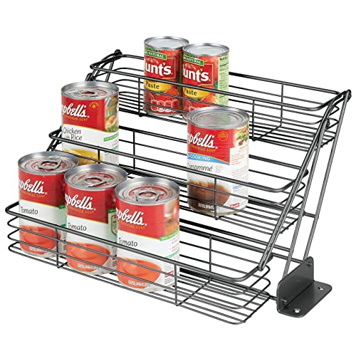 mDesign Metal 3Tier Pull Down Spice Rack, Easy Reach Retractable Large