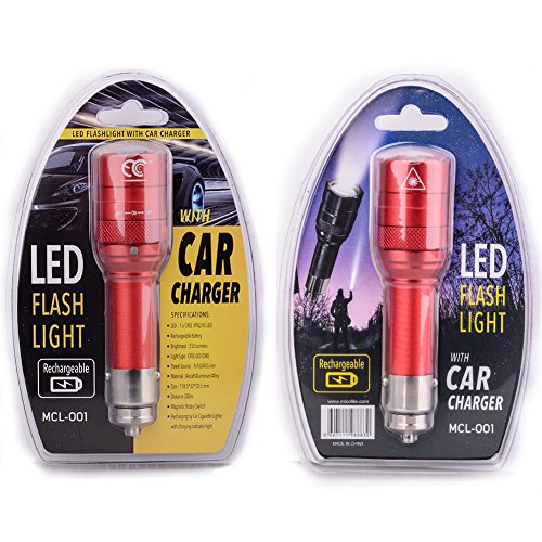 MCCC 250 Lumens Small LED Rechargeable Car Emergency Flashlight for 12