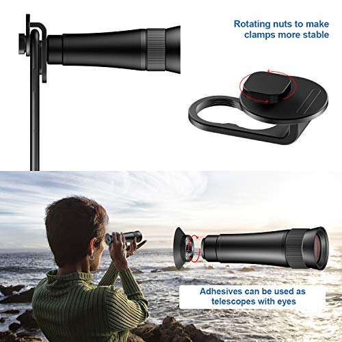 Cell Phone Telephoto Lens, TODI 20X 4K HD Clip-On iPhone Camera Lens Manual Telescope Lens with No Distortion, Compatible iPhone, Samsung, iPad and Most Smartphones - Thumbnail 3