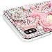 Mavis's Diary iPhone X Case, iPhone Xs Case, Full Edge Protective Plastic Case, 3D Handmade Crystal Clear Bling Diamonds Shiny Rhinestone Pearl Pink Soft Peach Blossom Hard PC Cover for iPhone X/XS