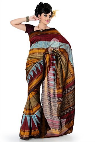 Designersareez Women's Bhagalpuri Silk Printed MultiSaree Free Size Multi-Coloured