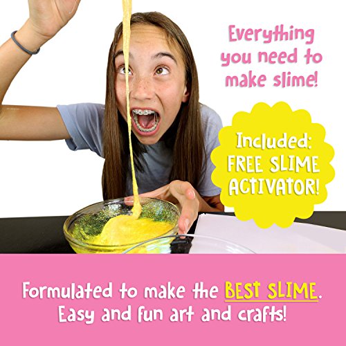 Glitter Glue Slime Supplies Kit for Girls [PASTEL COLORS, FRUIT SCENTED, WASHABLE] Great Stuff for Kids [SLIME ACTIVATOR INCLUDED] Clear Glue Set For Making Red Blue Pink Green Yellow Purple Slimes - Thumbnail 4