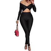 Sexy Jumpsuits for Women Off Shoulder Cut Out One Piece Bodycon Romper Club Night Outfits