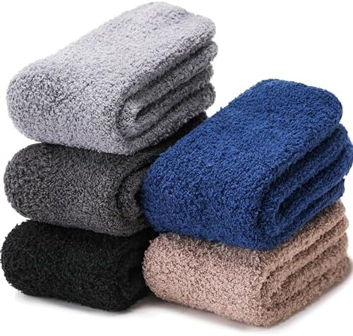EBMORE Fuzzy Socks for Men Women Slipper Fluffy Warm Winter Non