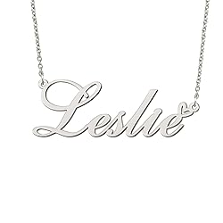 BYBWBL Leslie Name Pendant Necklace Silver Color