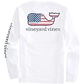 Vineyard Vines Boys' Flag Whale Long-Sleeve Pocket Tee