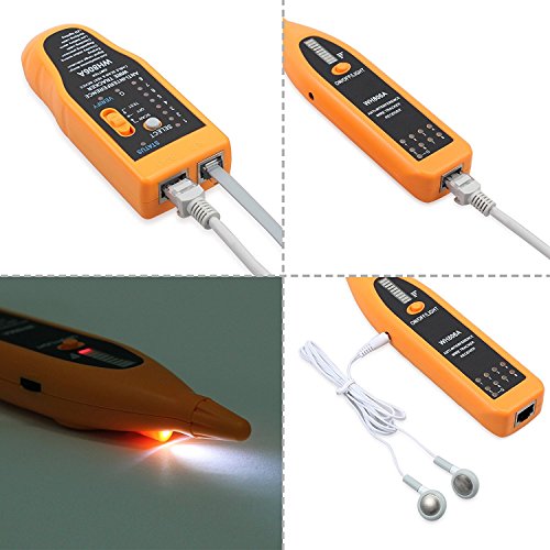 Kamtop Network Tester Anti-interference Wire Tracker with Batteries Earphone And Bag High Sensitive Portable Cable Tracer Tester for LAN Ethernet RJ45 RJ11 - Thumbnail 2