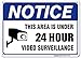 24 Hour Video Surveillance Sign, Under Video Surveillance, 10x14 Inches, Rust Free .040 Aluminum, Fade Resistant, Made in USA