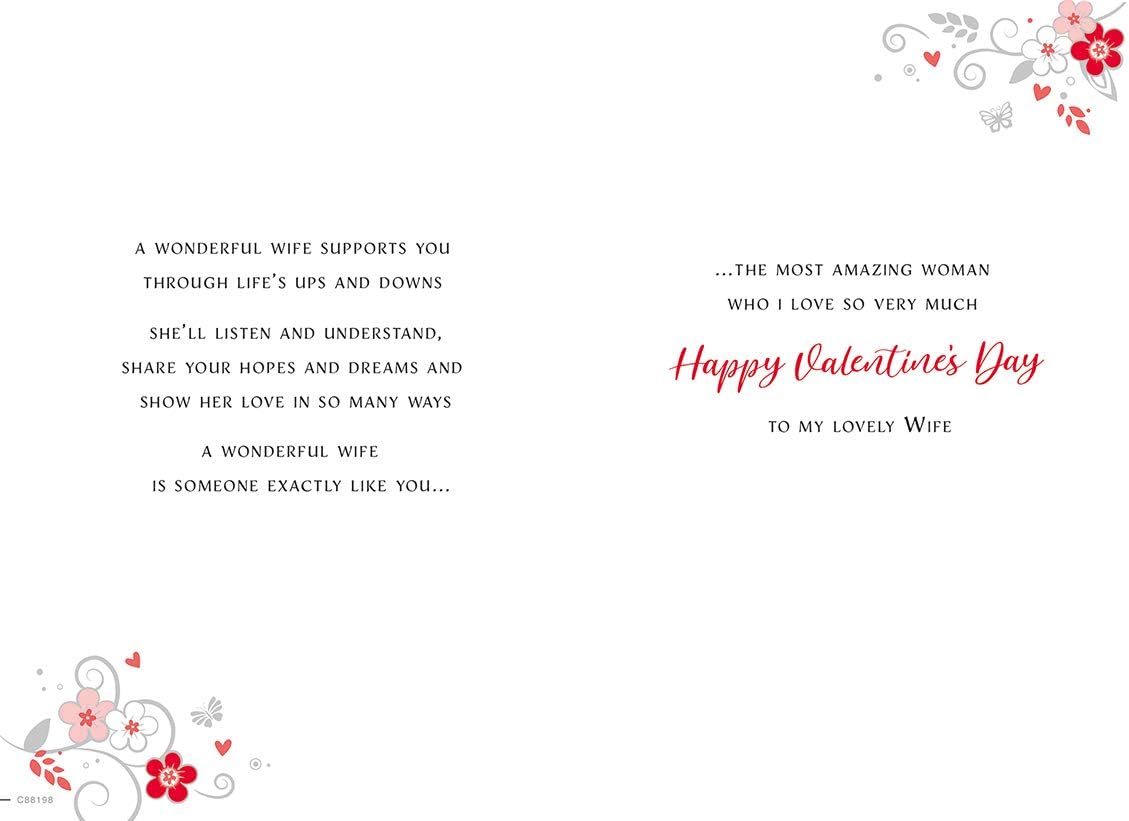Regal Publishing Modern Valentine's Card Wife - 9 x 6 inches, red - Image 3