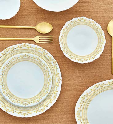 Cello Royale Collection Eleganzy Opalware Dinner Set, 33 Pieces