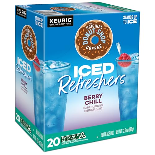THE ORIGINAL DONUT SHOP ICED REFRESHERS, BERRY CHILL, BREW OVER ICE SINGLE SERVE KEURIG K-CUP PODS, 20-COUNT BOX