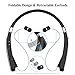 Neckband Bluetooth Headset, Pandawill [30 Hours Playtime] Wireless Bluetooth Headphones Compatible for XS/X/8/7 Plus Samsung Galaxy S8 Note 8 Other Bluetooth Enabled Devices (Black) (Black)