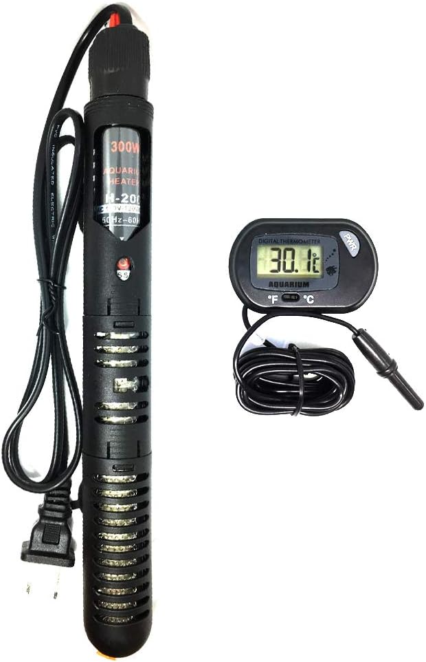 Submersible Aquarium Heater 300W ，Fish Tank Heater Extra Thermometer, Anti Explosion ，Adjustable Temperature Auto Built-in Thermostat