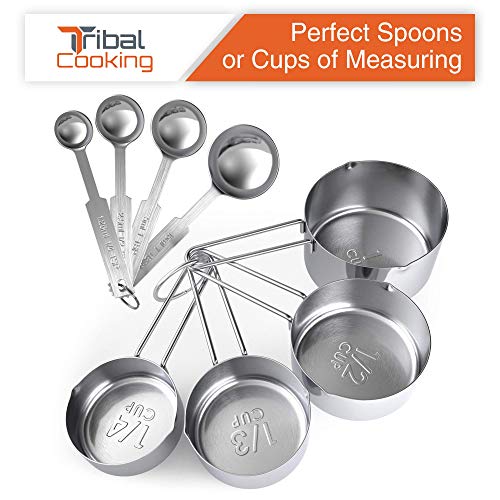 Tribal Cooking Metal Measuring Cups and Spoons Set - 8 Pieces ...