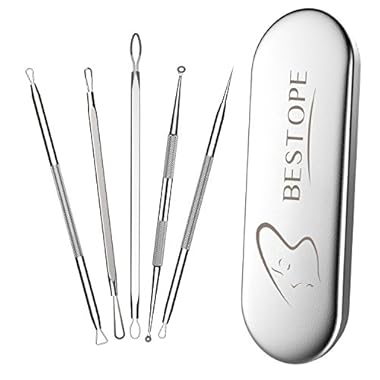 BESTOPE Blackhead Remover Pimple Comedone Extractor Tool Best Acne Removal Kit – Treatment for Blemish, Whitehead Popping, Zit Removing for Risk Free Nose Face Skin with Metal Case